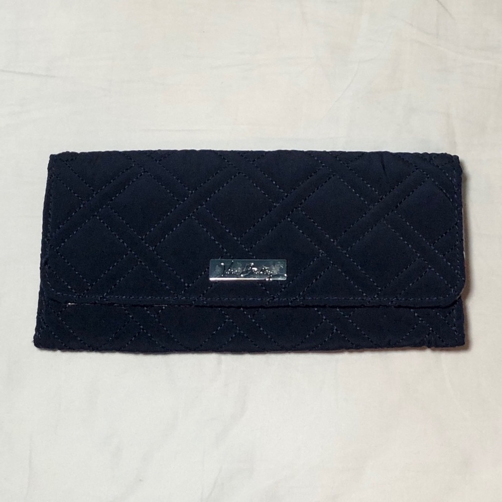 Microfiber Classic Black Pin Snap Wallet